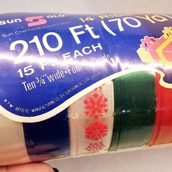 Retro 70s Christmas Wrapping Ribbon Sun Glo 3/4 in Ribbon 15 Ft each 14 colors - Picture 5 of 10